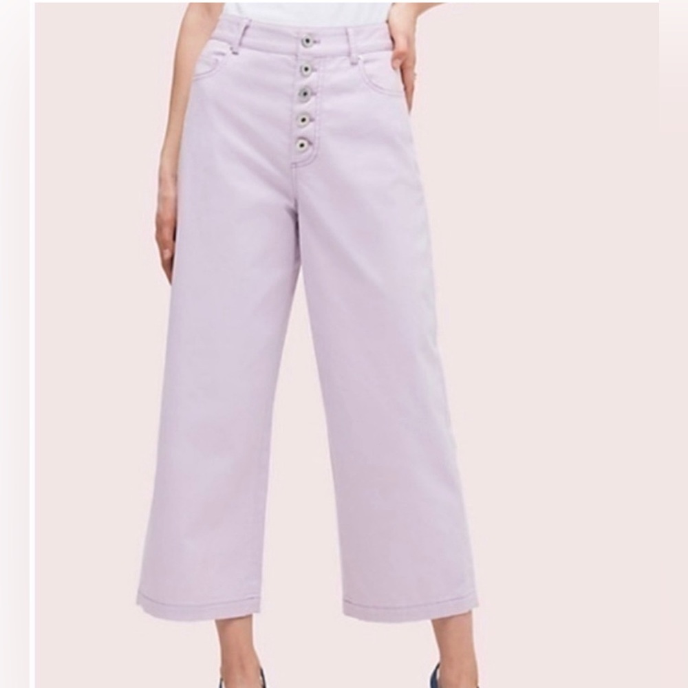 Frozen lilac casual button front pant
